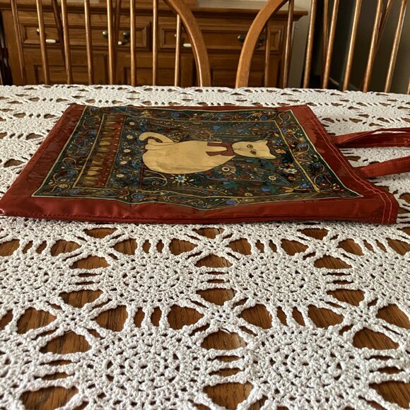 Vtg Ulster National Trust for Scotland Pat Albeck Cat on Paisley Shaw Tote Bag - Picture 7 of 15